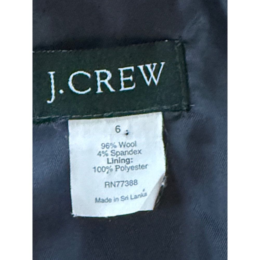 J. Crew Black Wool Blend Blazer Suit Jacket Size 6 Single Breasted Women - Picture 4 of 12